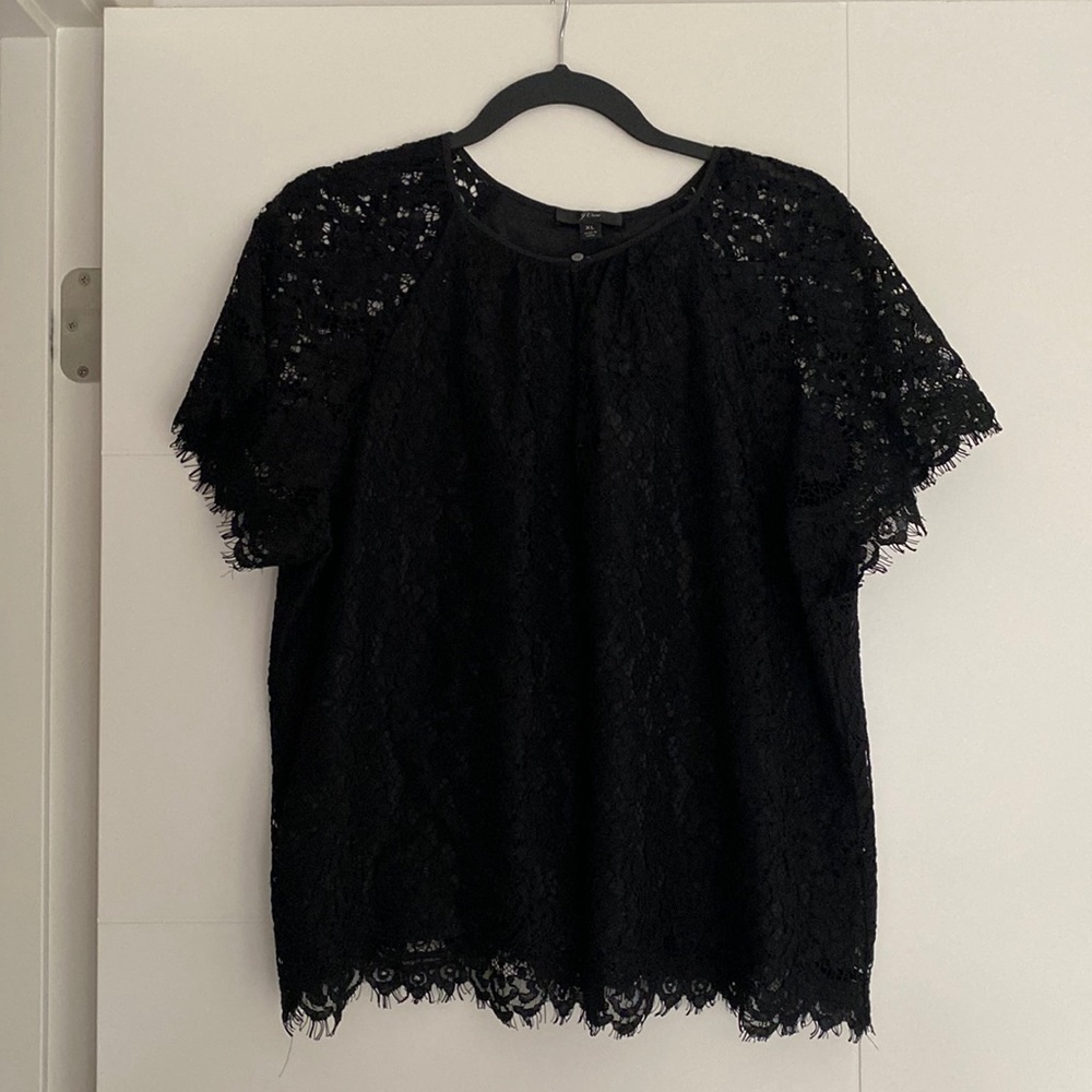 J-Crew lace short sleeve top